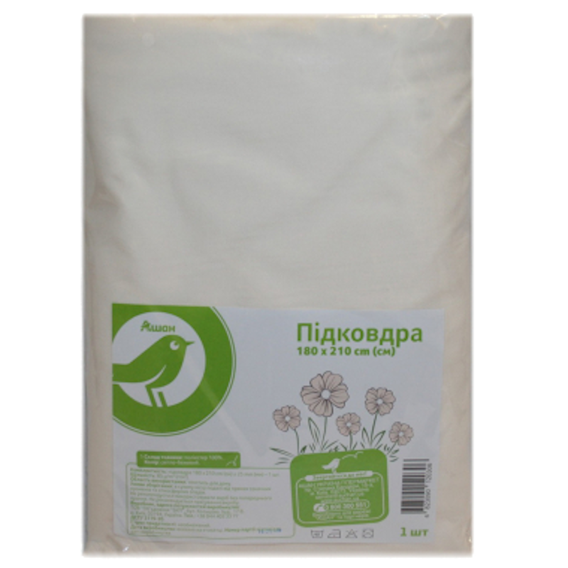 Підковдра АШАН поліестр, 180X210 см, 85 гр/м2